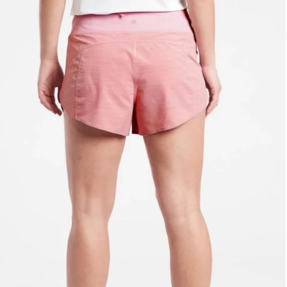 Athleta Run With It Textured Pink Shorts 3.5” - Picture 2 of 6
